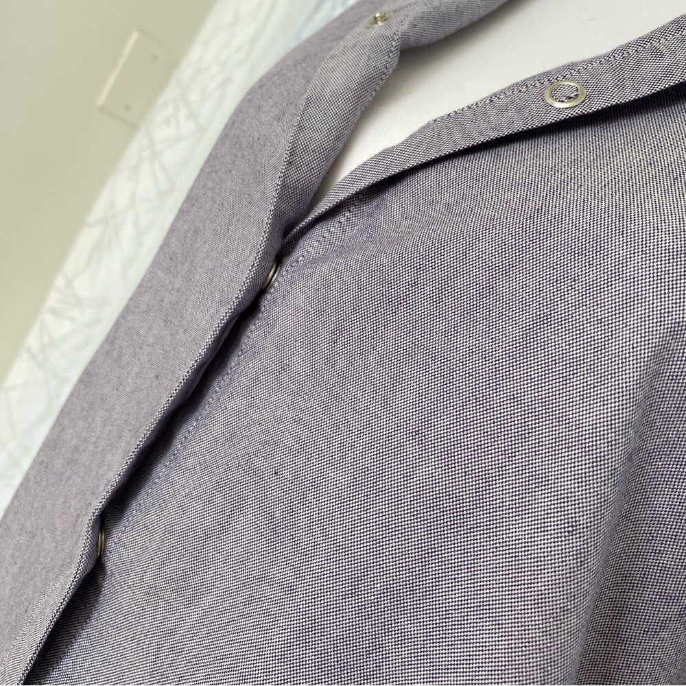 HUMANOID chambray blue button up long sleeve relax fit shirt dress - Picture 4 of 10